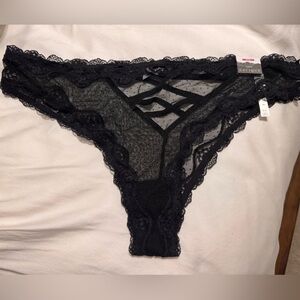 Cacique Black Lace Tanga Panty